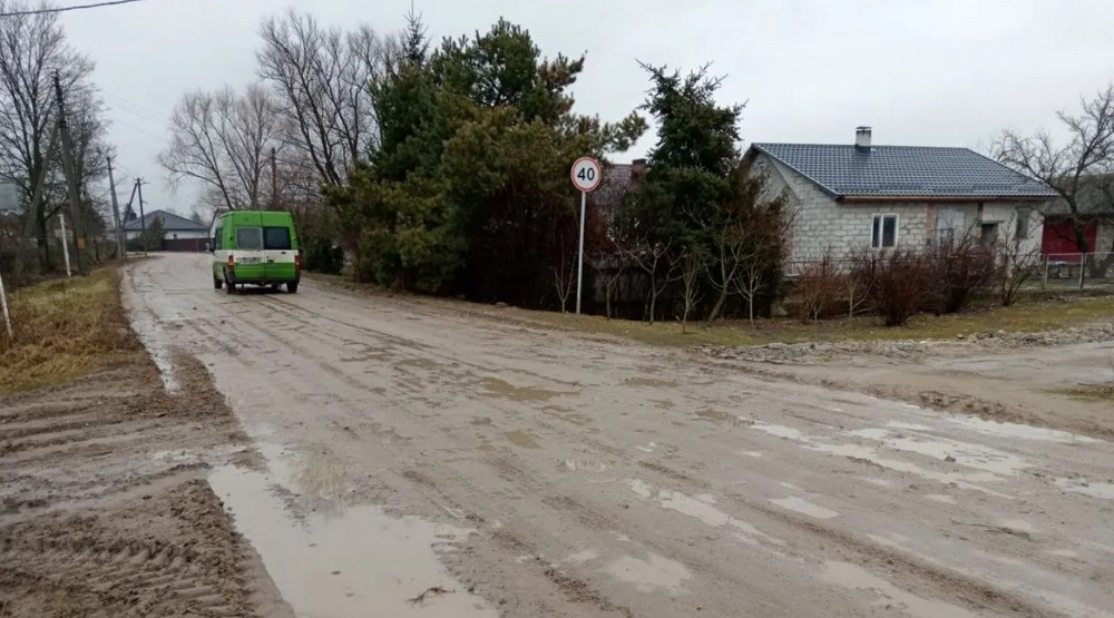 Дороге в деревне Залесье Брестского района.