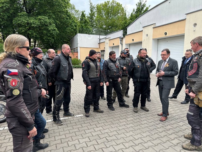 «Ночные волки» в Бресте 9 мая 2025 года. Фото: Генконсульство России в Бресте